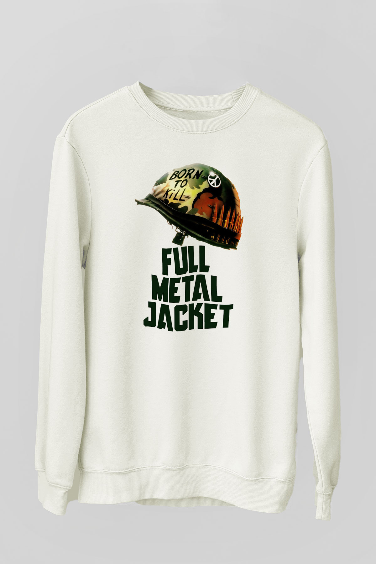 Full Metal Jacket Beyaz Unisex Sweatshirt
