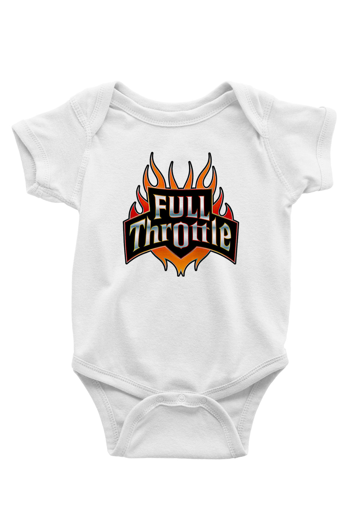 Full Throttle Baskılı Beyaz Unisex Bebek Body - Zıbın