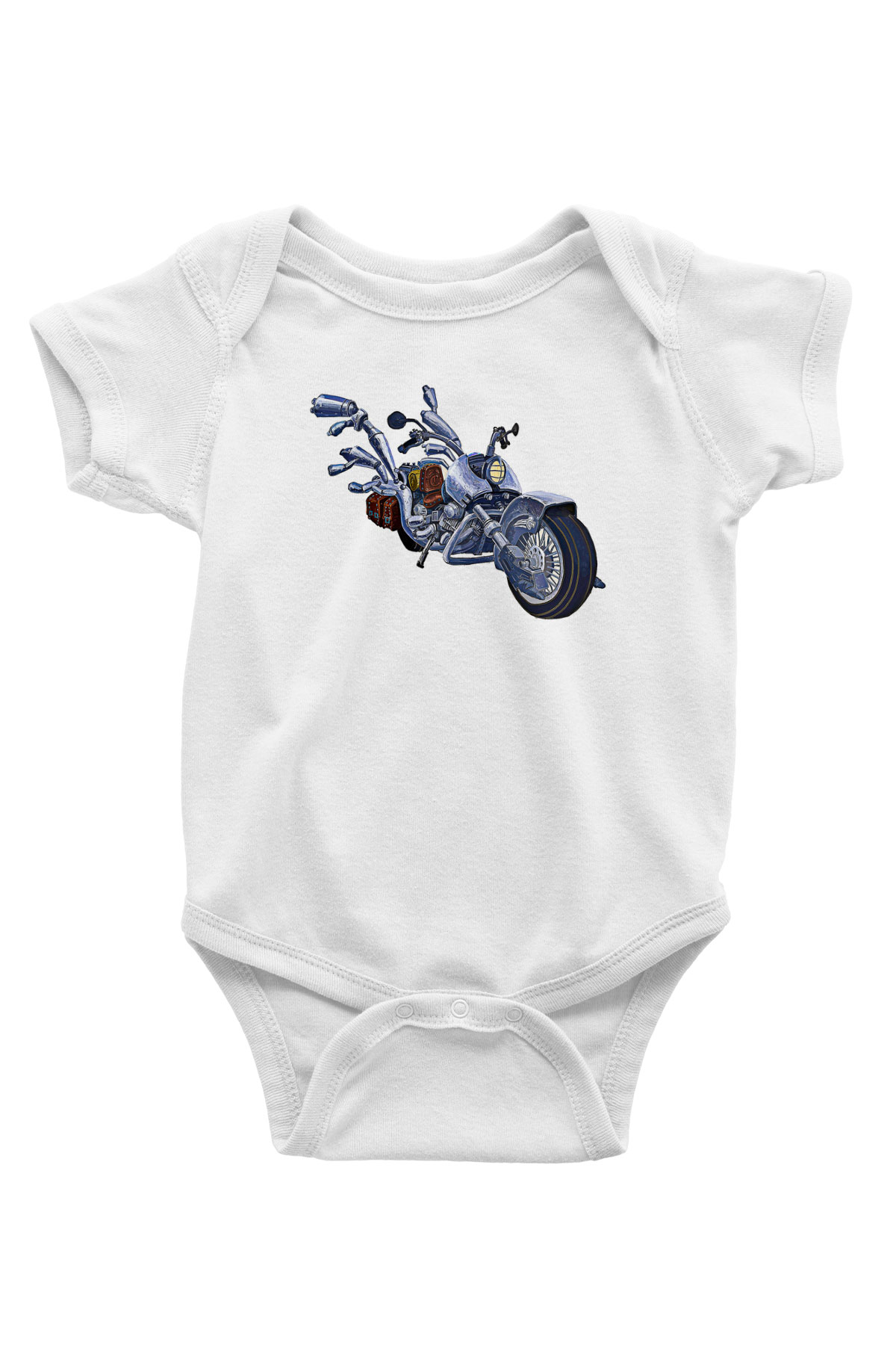Full Throttle Baskılı Beyaz Unisex Bebek Body - Zıbın