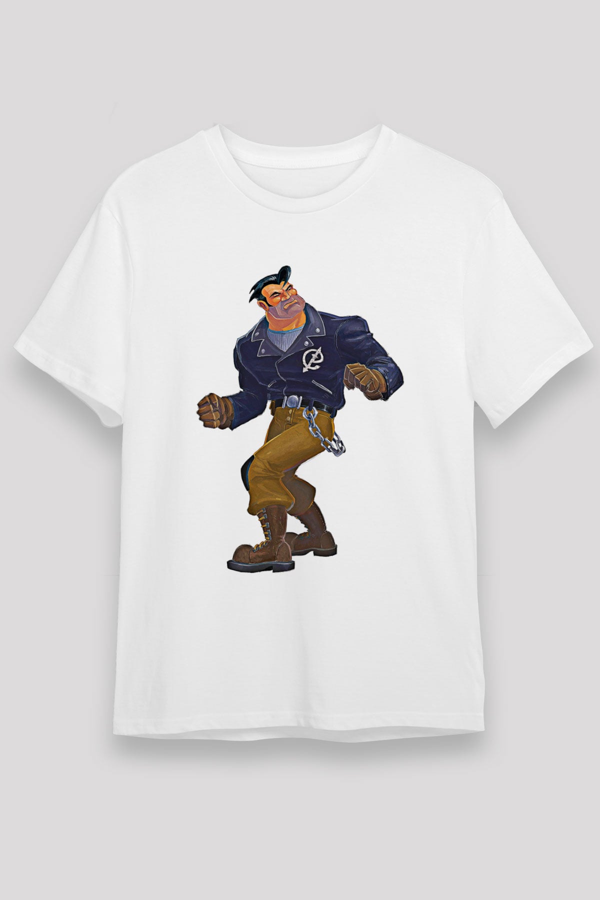 Full Throttle Baskılı Unisex Beyaz Tişört - Tshirt