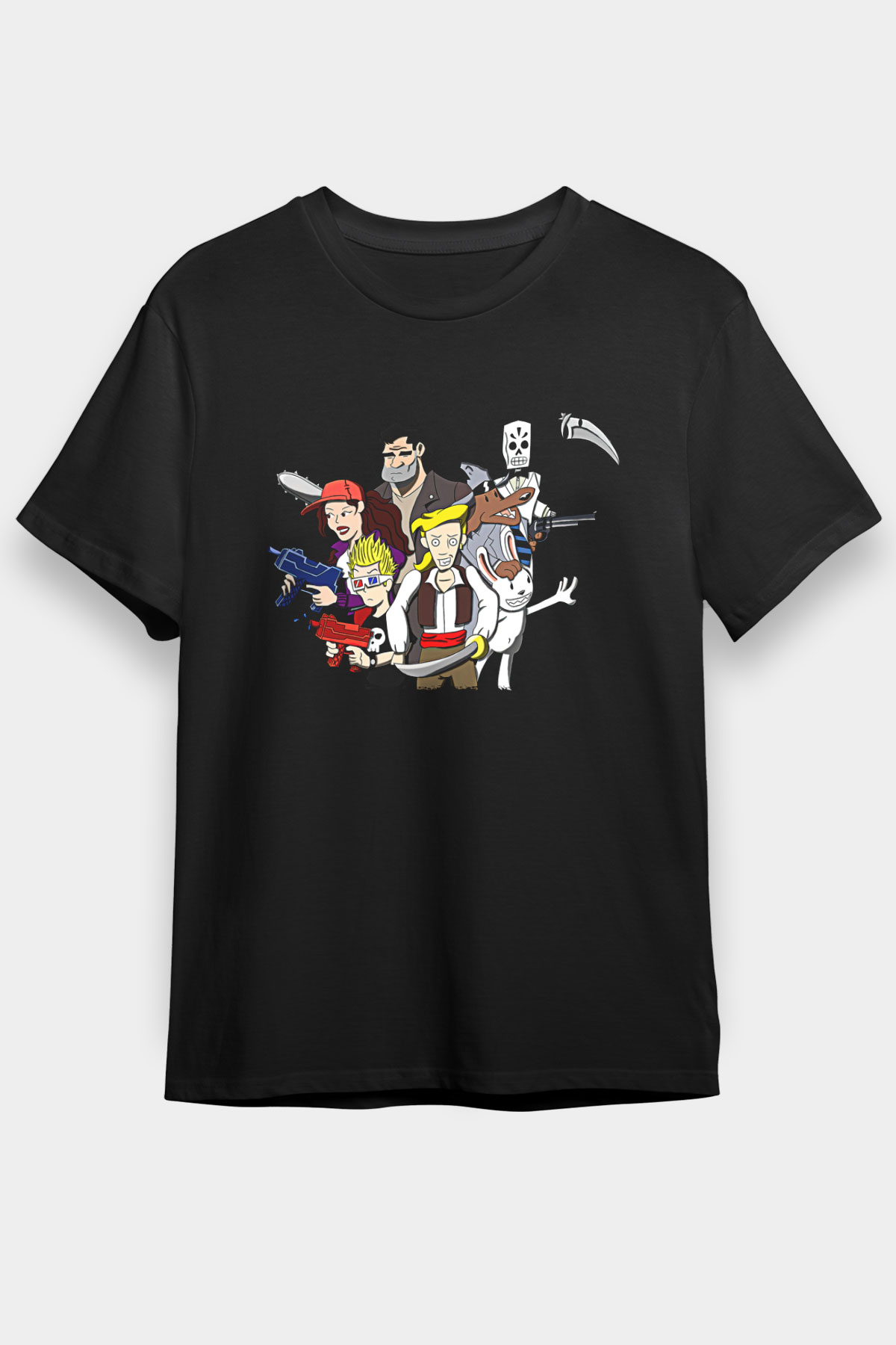 Full Throttle Baskılı Unisex Siyah Tişört - Tshirt