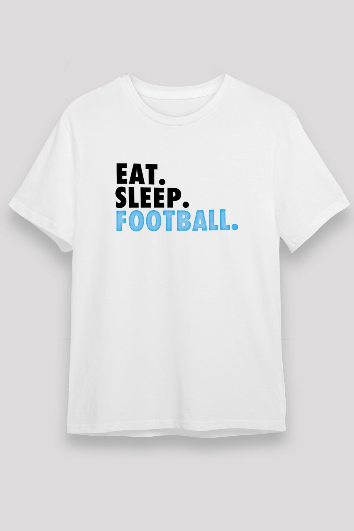 Futbol Baskılı Unisex Beyaz Tişört - Tshirt