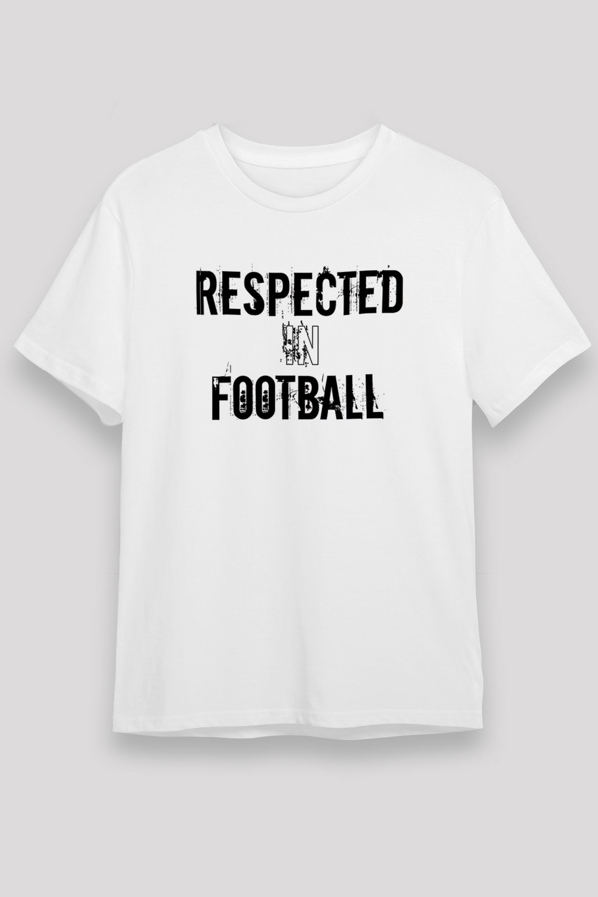 Futbol Baskılı Unisex Beyaz Tişört - Tshirt