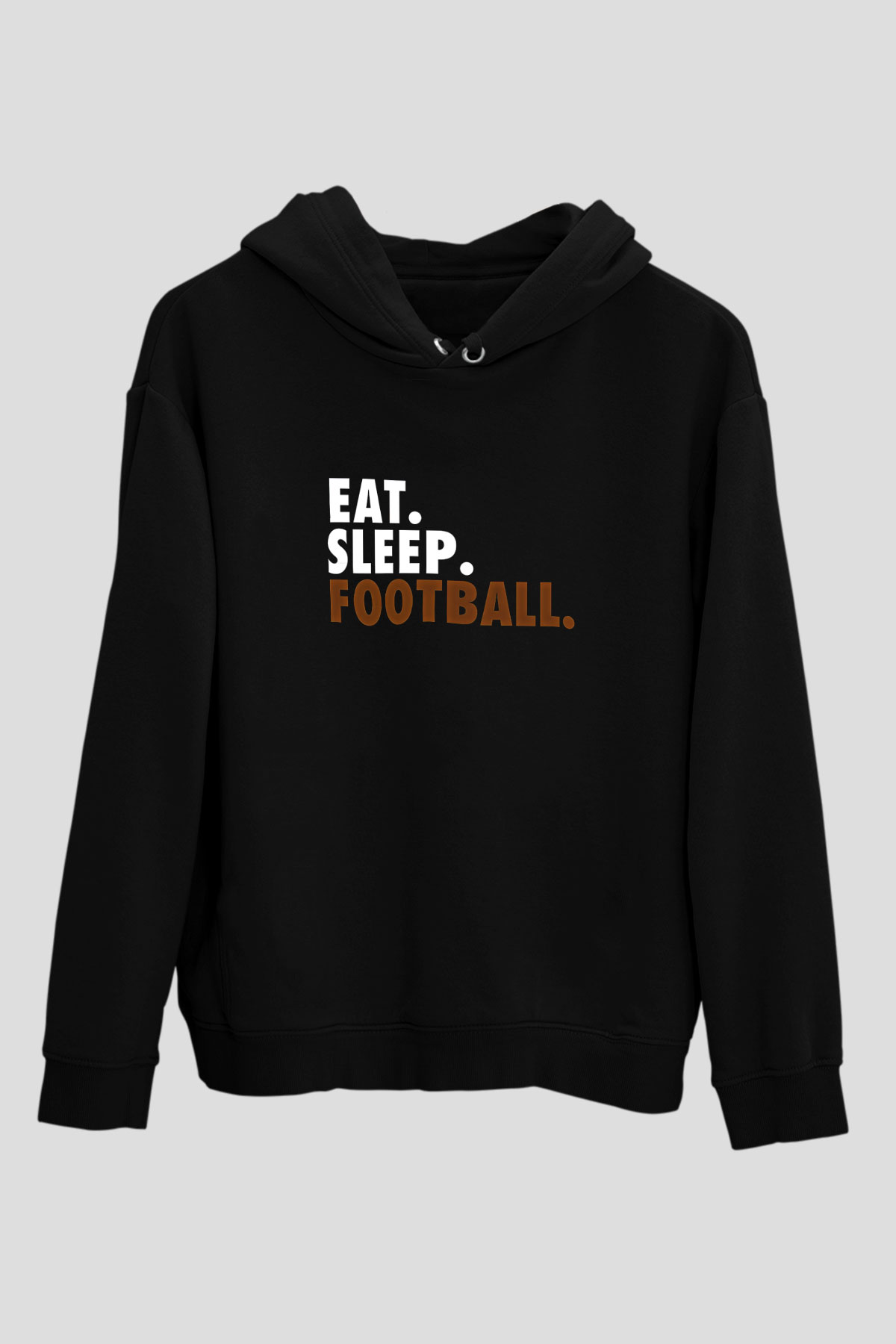Futbol - Football Baskılı Unisex Siyah Hoodie