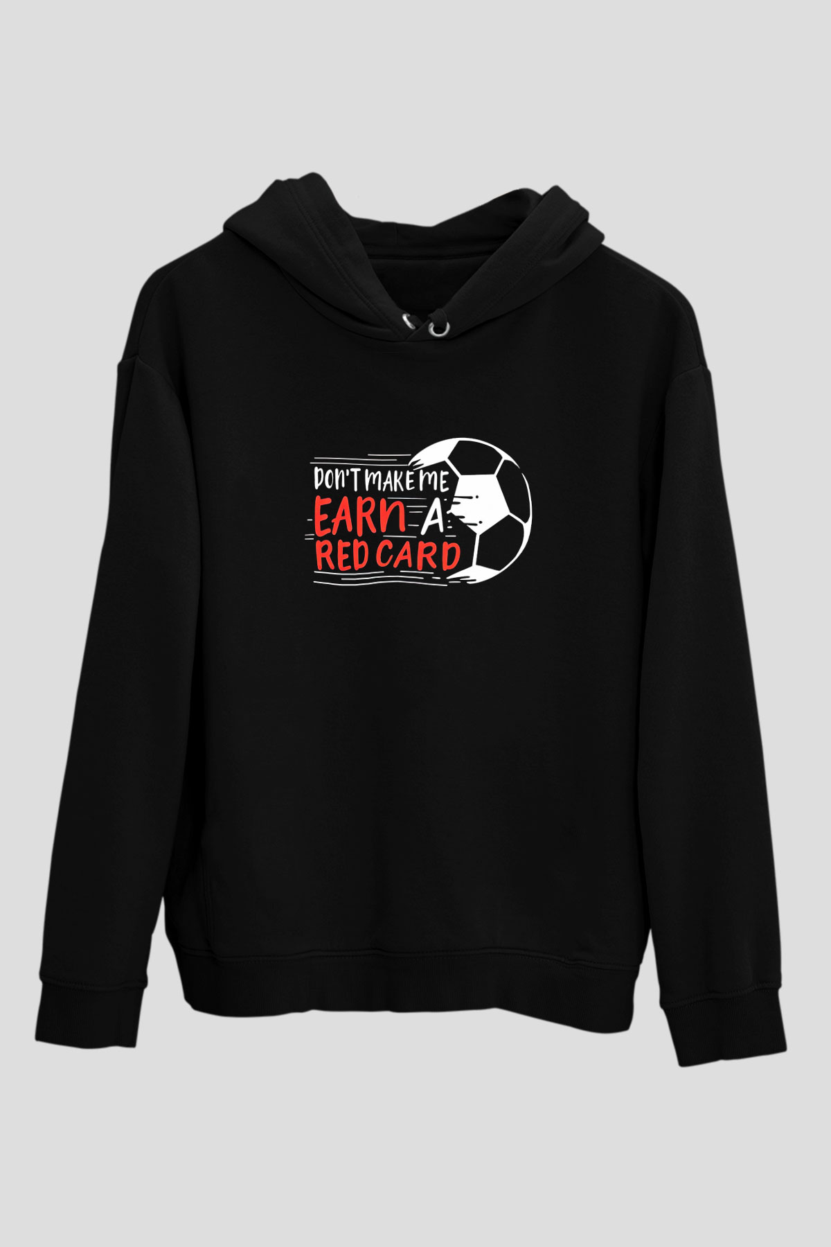 Futbol - Football Baskılı Unisex Siyah Hoodie