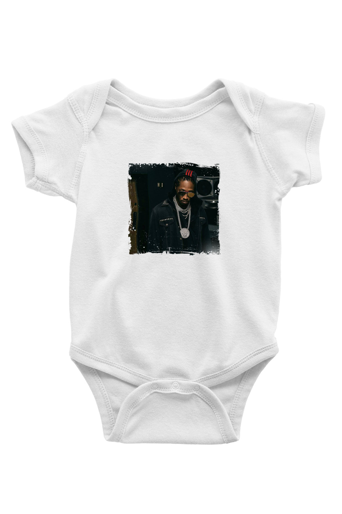 Future Baskılı Unisex Beyaz Bebek Body - Zıbın