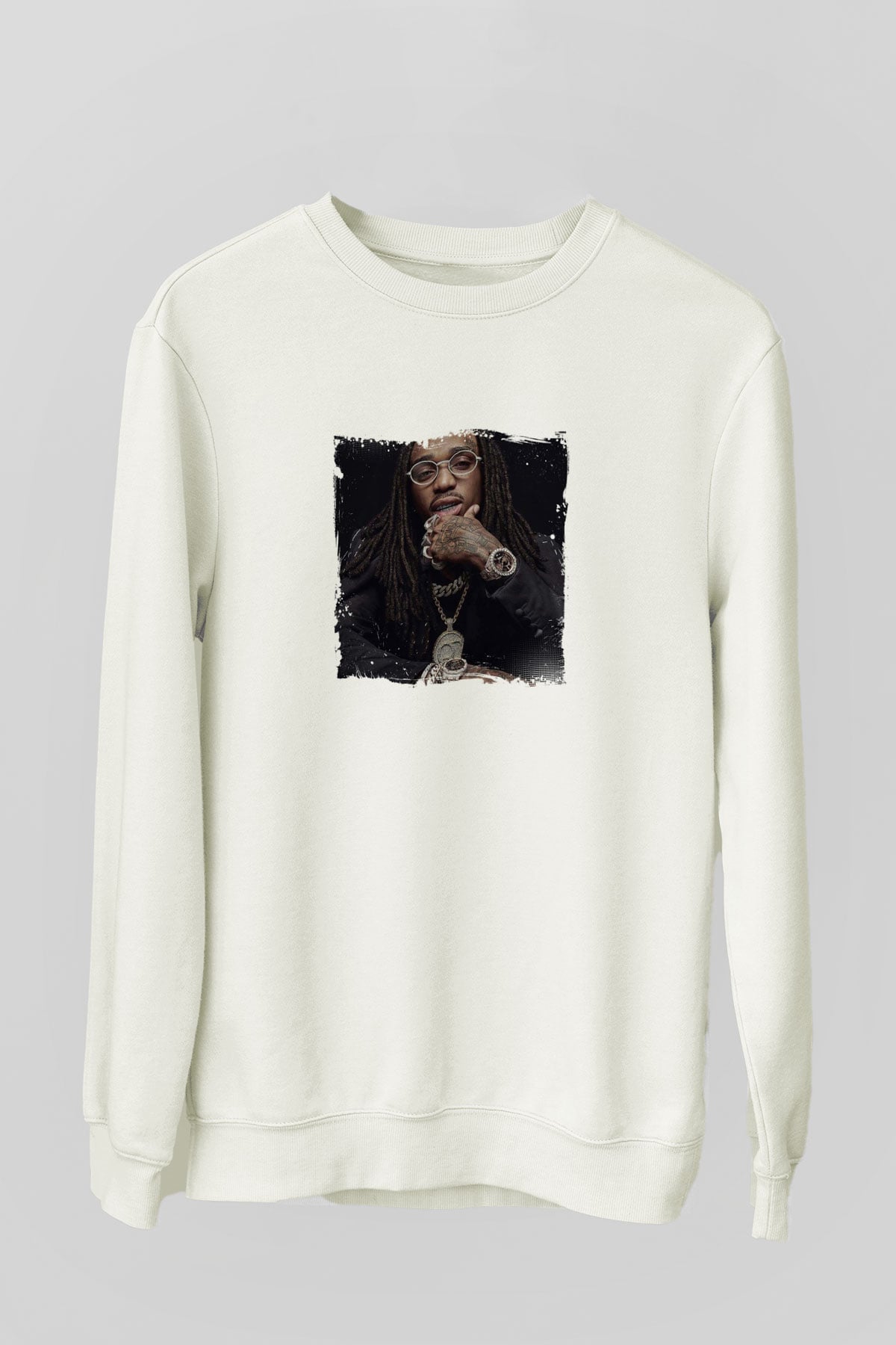 Future Baskılı Unisex Beyaz Sweatshirt