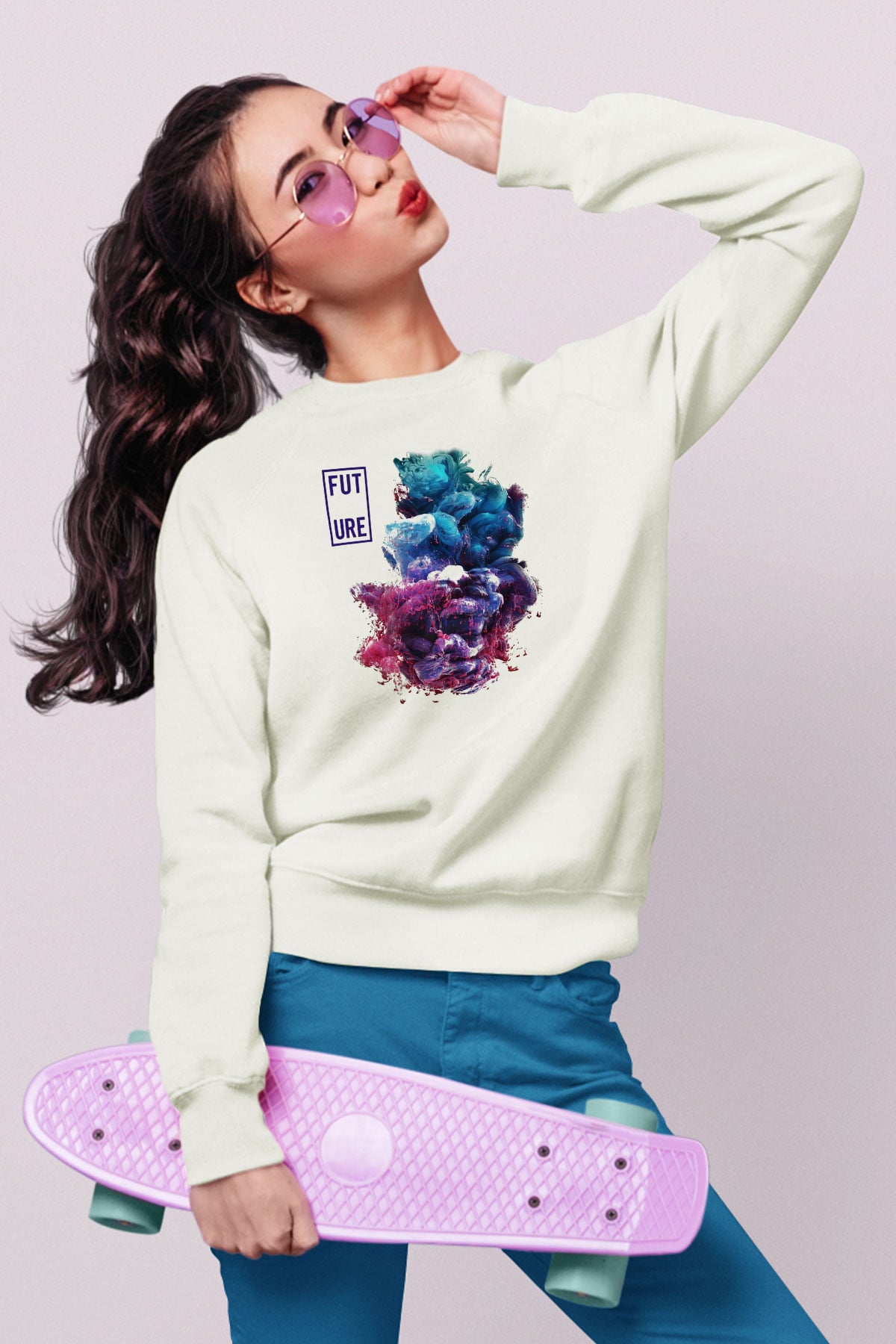 Future Beyaz Unisex Sweatshirt