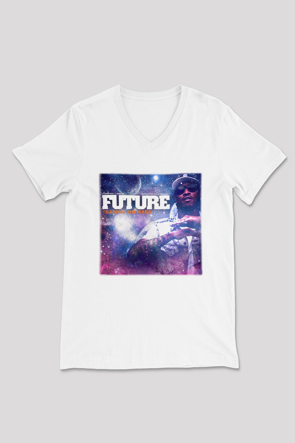 Future Beyaz Unisex V Yaka Tişört T-Shirt