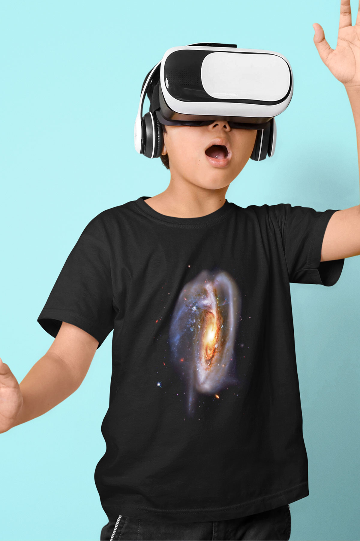 Galaksi Siyah Unisex Çocuk Tişört