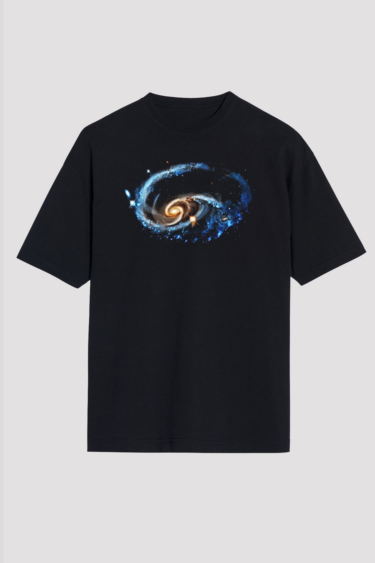 Galaksi Siyah Unisex Oversize Tişört T-Shirt