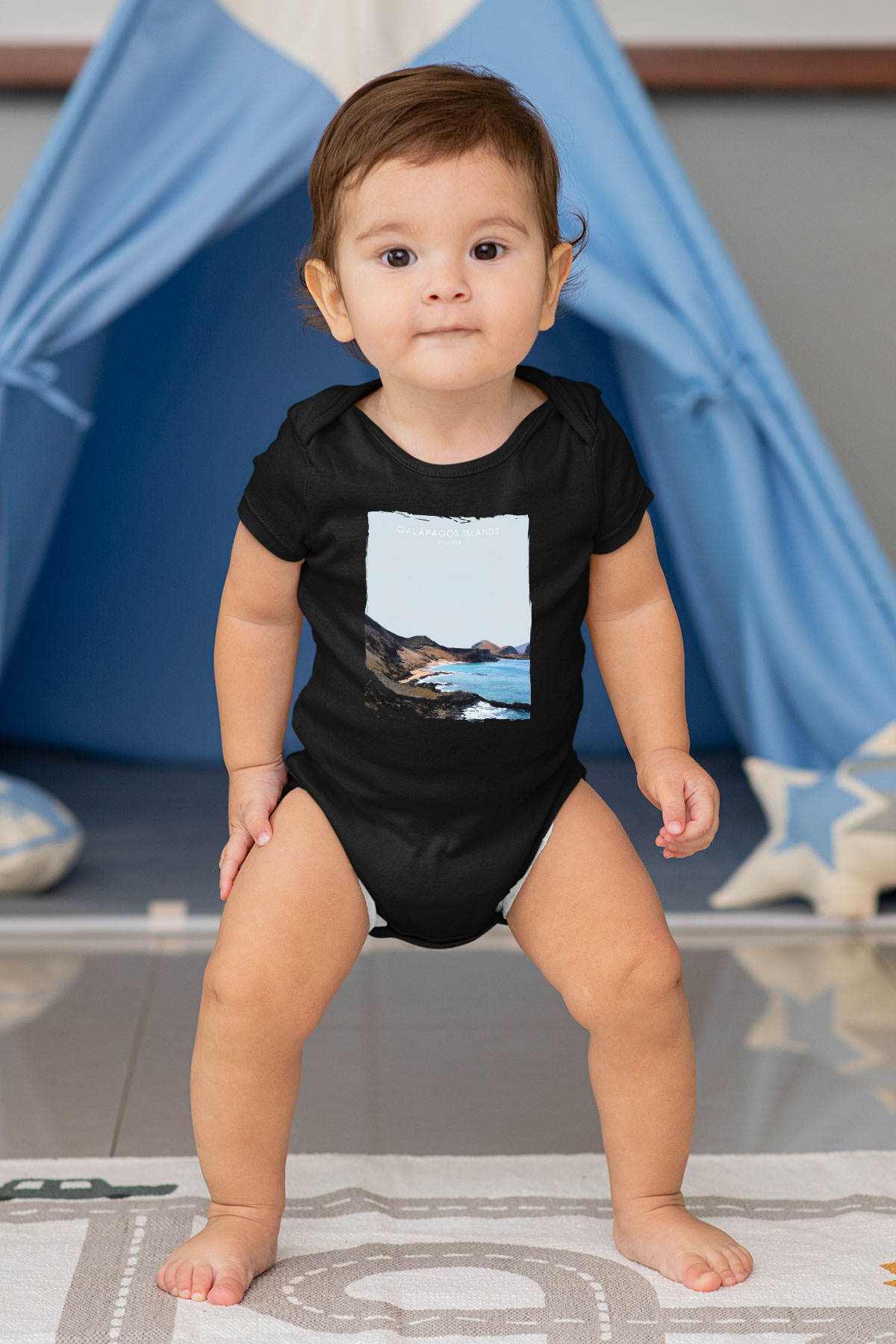 Galapagos Adaları Siyah Bebek Body - Zıbın