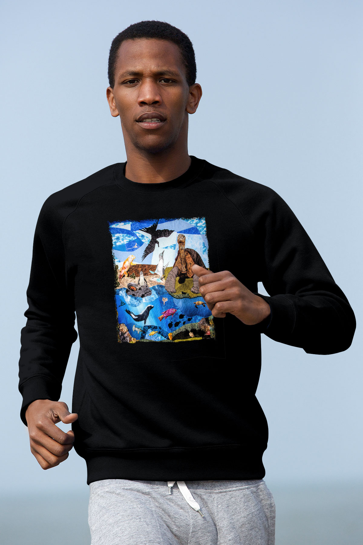 Galapagos Adaları Siyah Unisex Sweatshirt