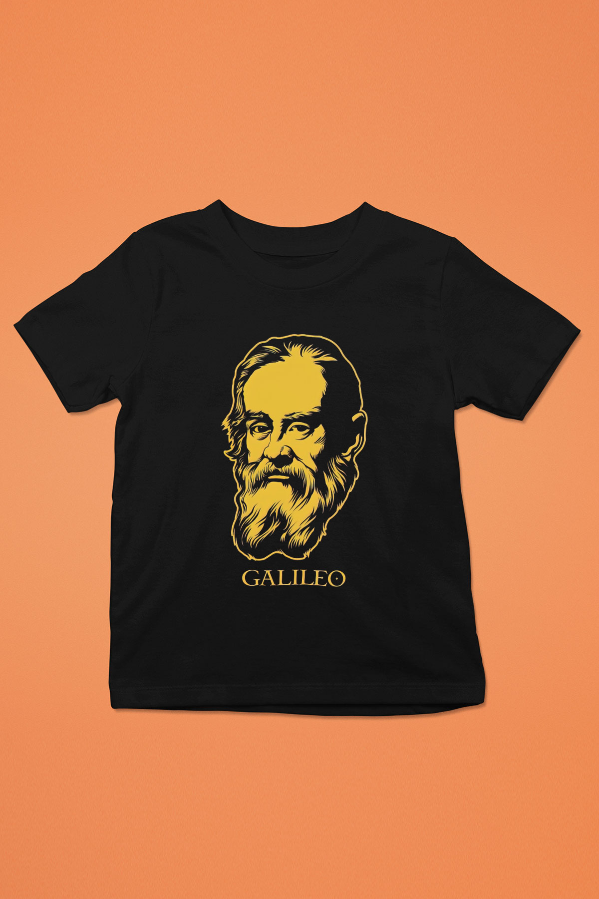 Galileo Galilei Baskılı Unisex Siyah Çocuk Tişört