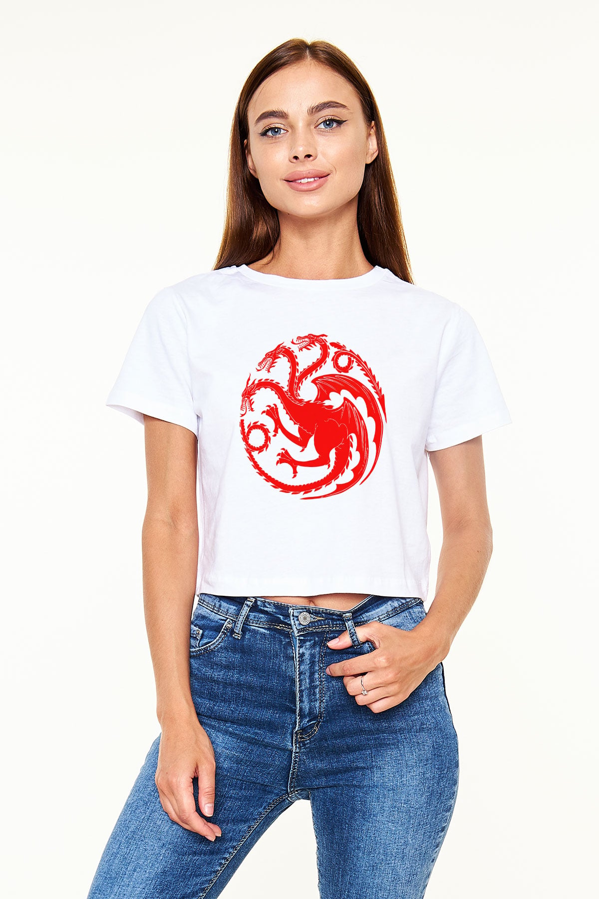 Game of Thrones Beyaz Croptop Tişört