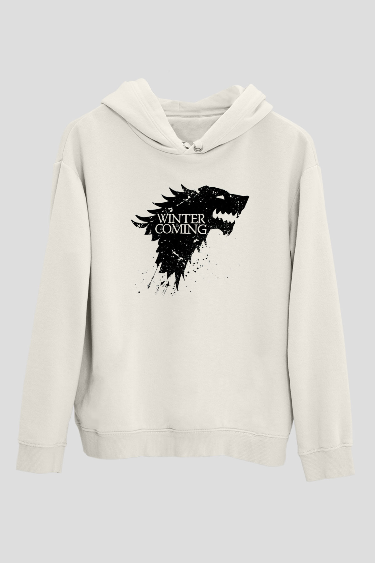 Game of Thrones Beyaz Unisex Kapşonlu Sweatshirt
