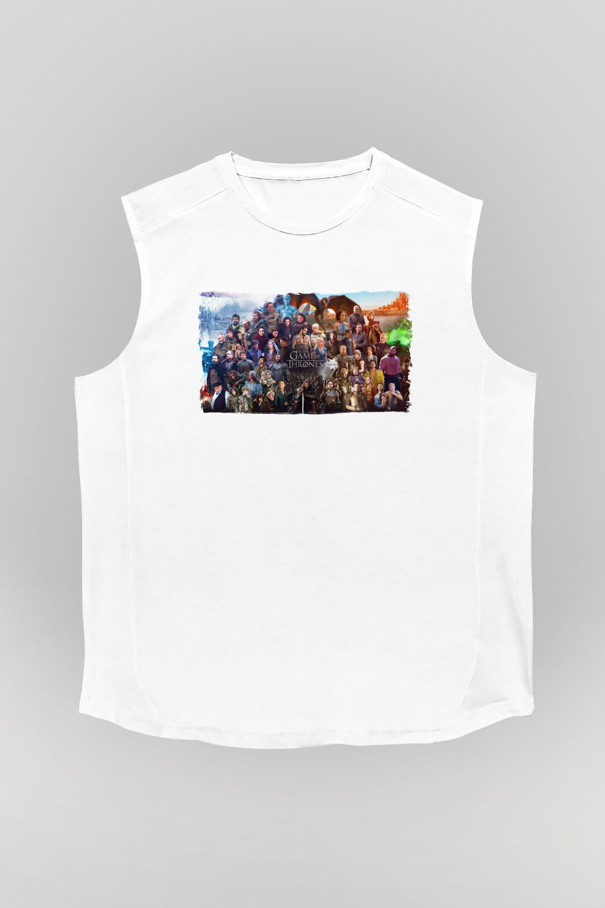 Game of Thrones Beyaz Unisex Kolsuz Tişört