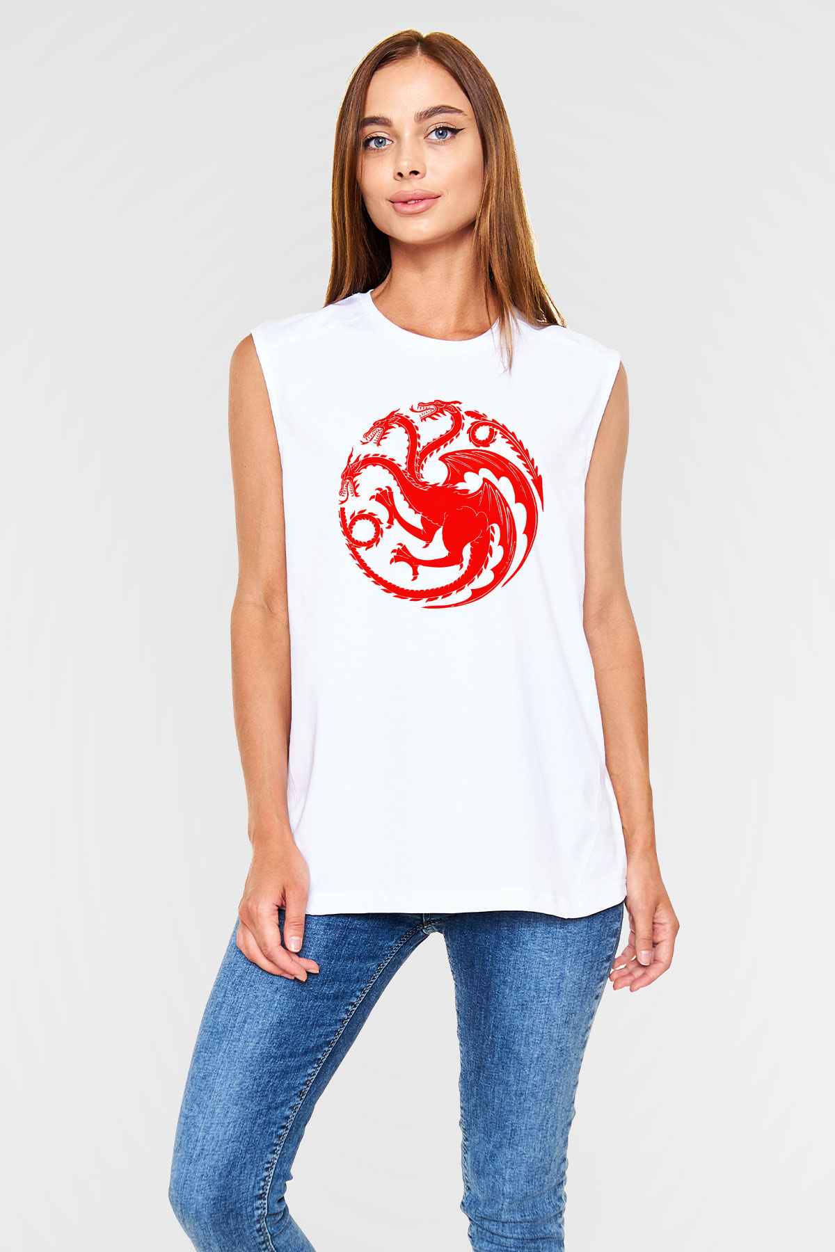 Game of Thrones Beyaz Unisex Kolsuz Tişört