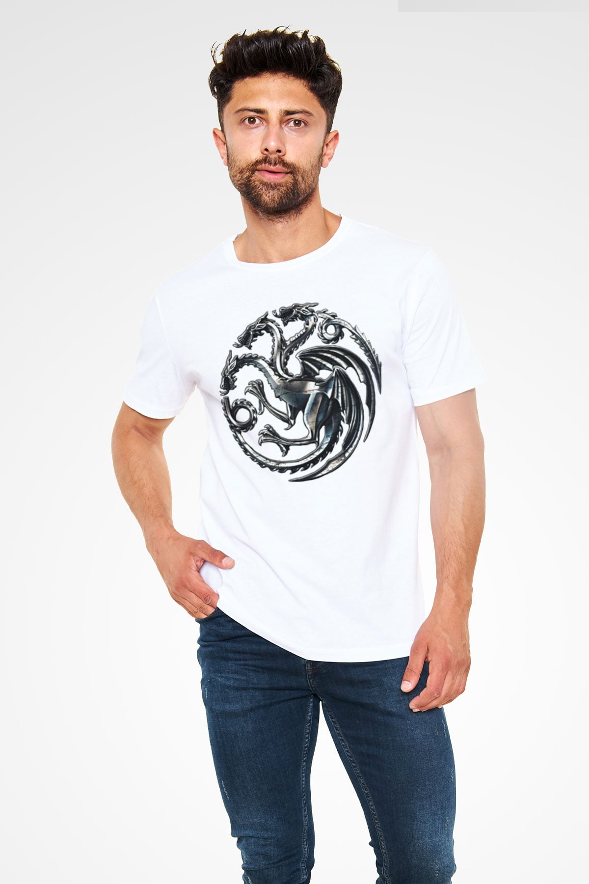 Game of Thrones Beyaz Unisex Tişört T-Shirt