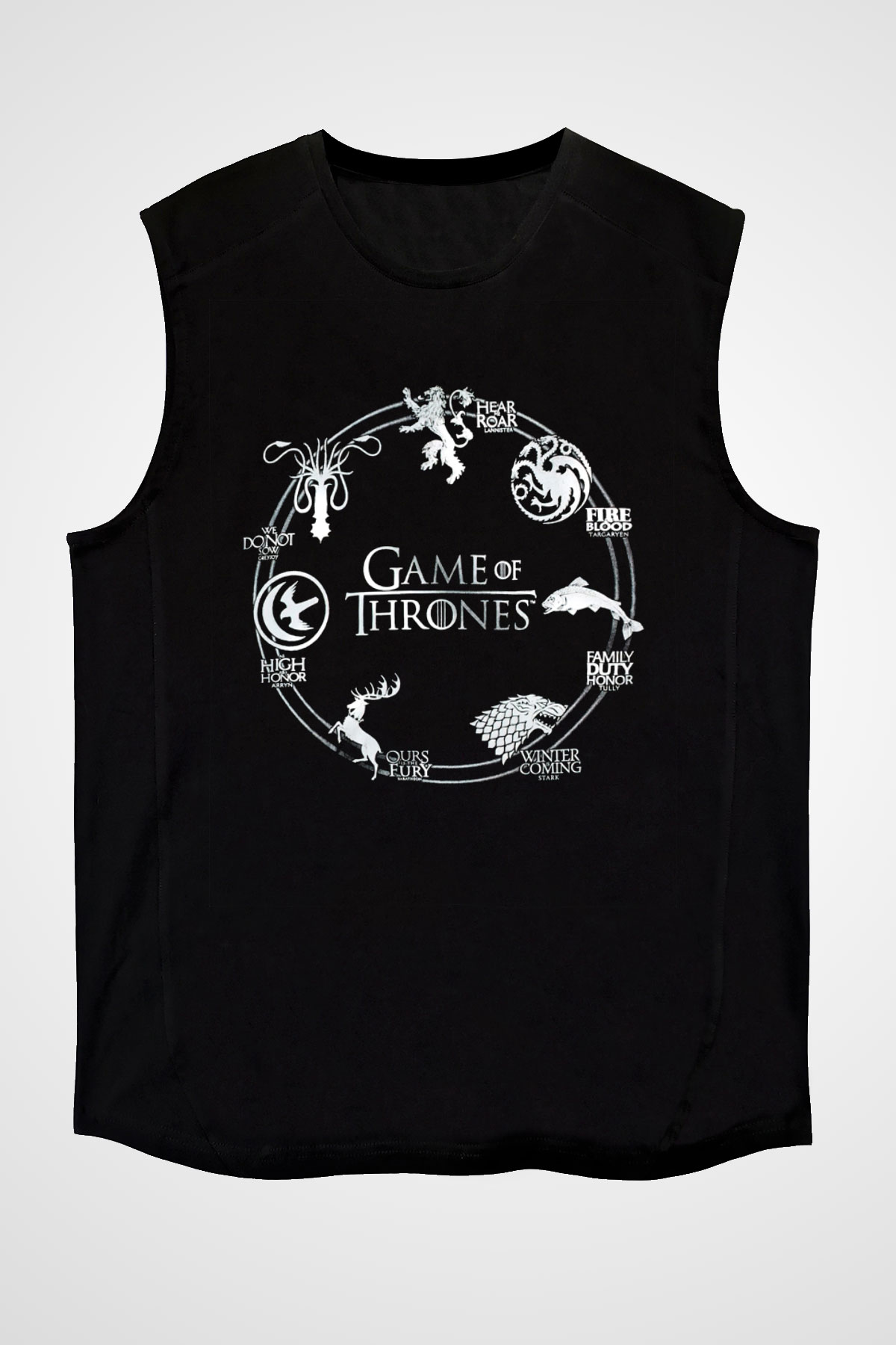Game of Thrones Siyah Unisex Kolsuz Tişört