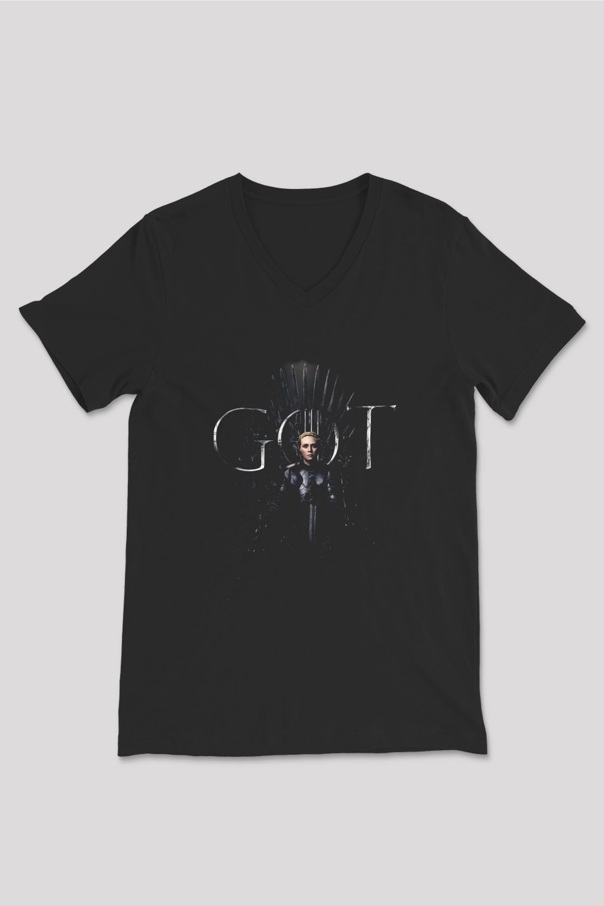 Game of Thrones Siyah Unisex V Yaka Tişört