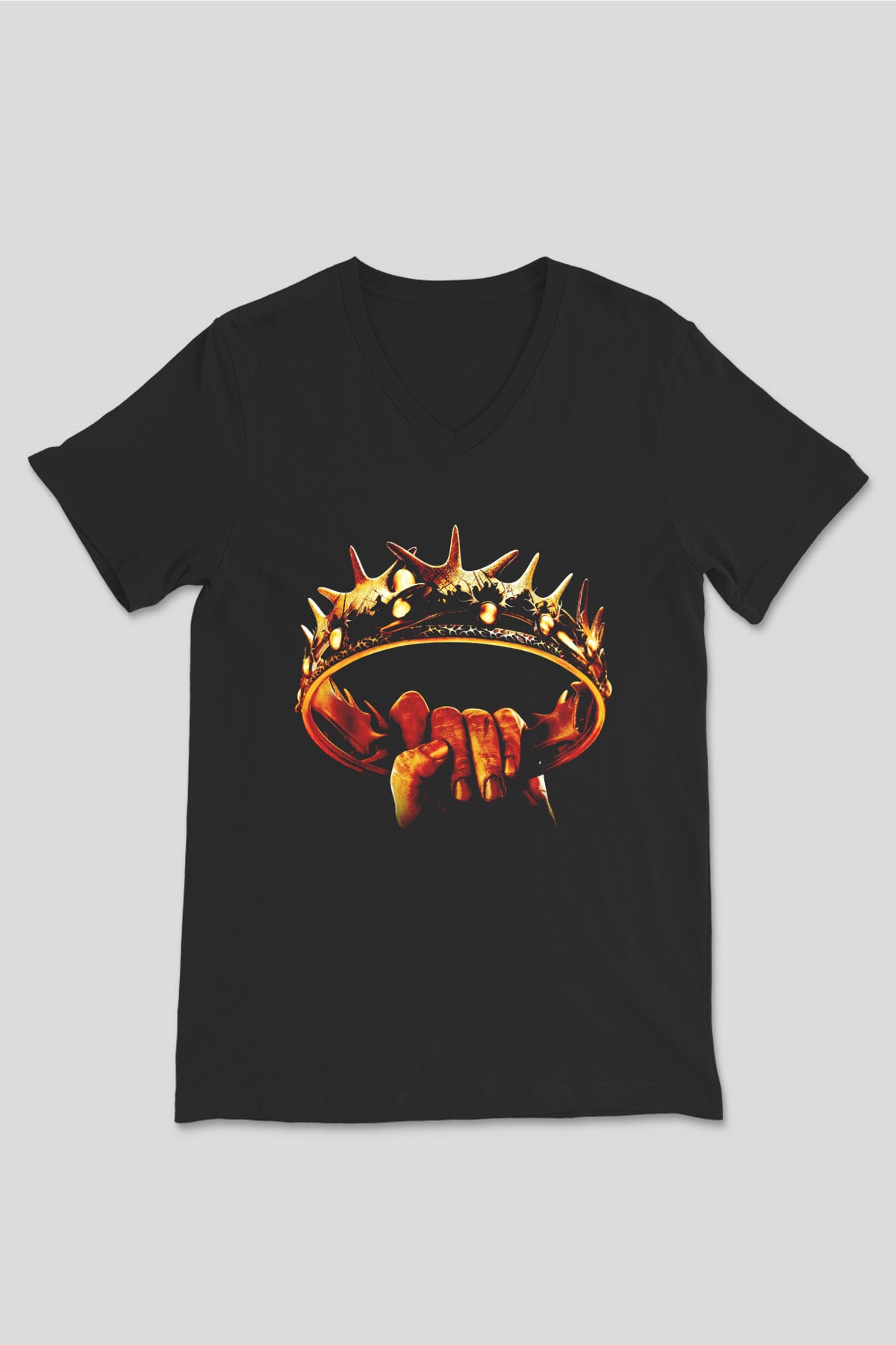 Game of Thrones Siyah Unisex V Yaka Tişört