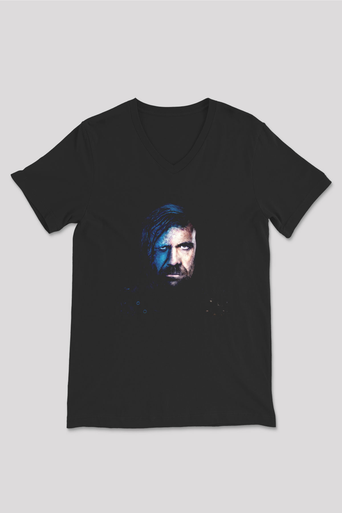Game of Thrones Siyah Unisex V Yaka Tişört T-Shirt