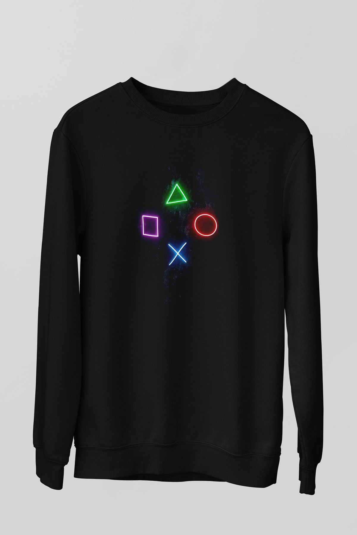 Game Temalı Baskılı Unisex Siyah  Sweatshirt