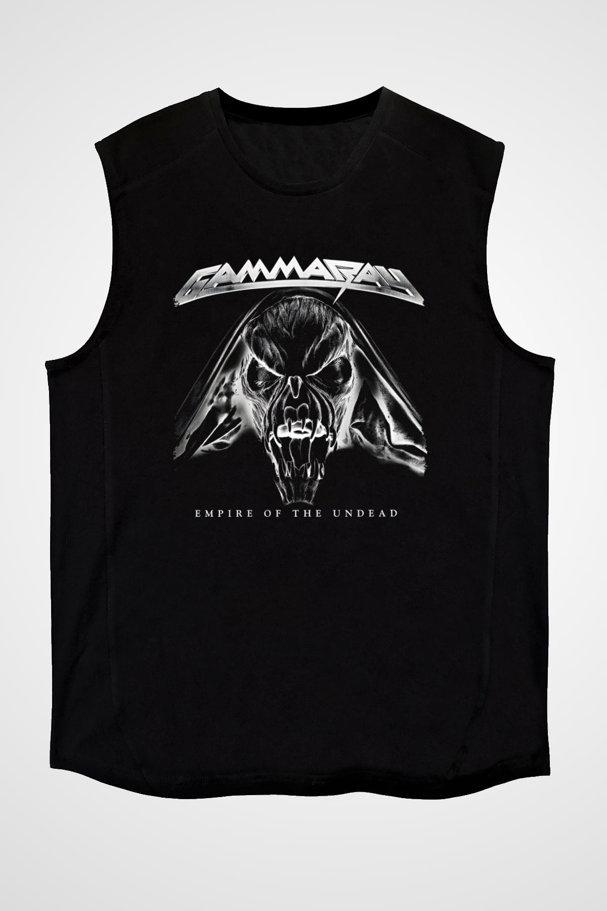 Gammaray Baskılı Unisex Siyah Kolsuz Tişört - Tshirt