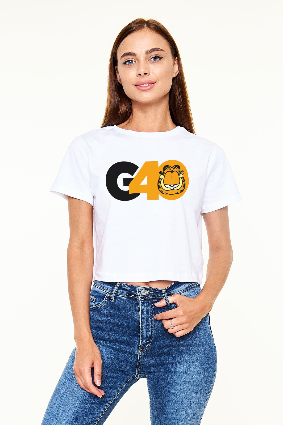 Garfield Beyaz Unisex Oversize Tişört