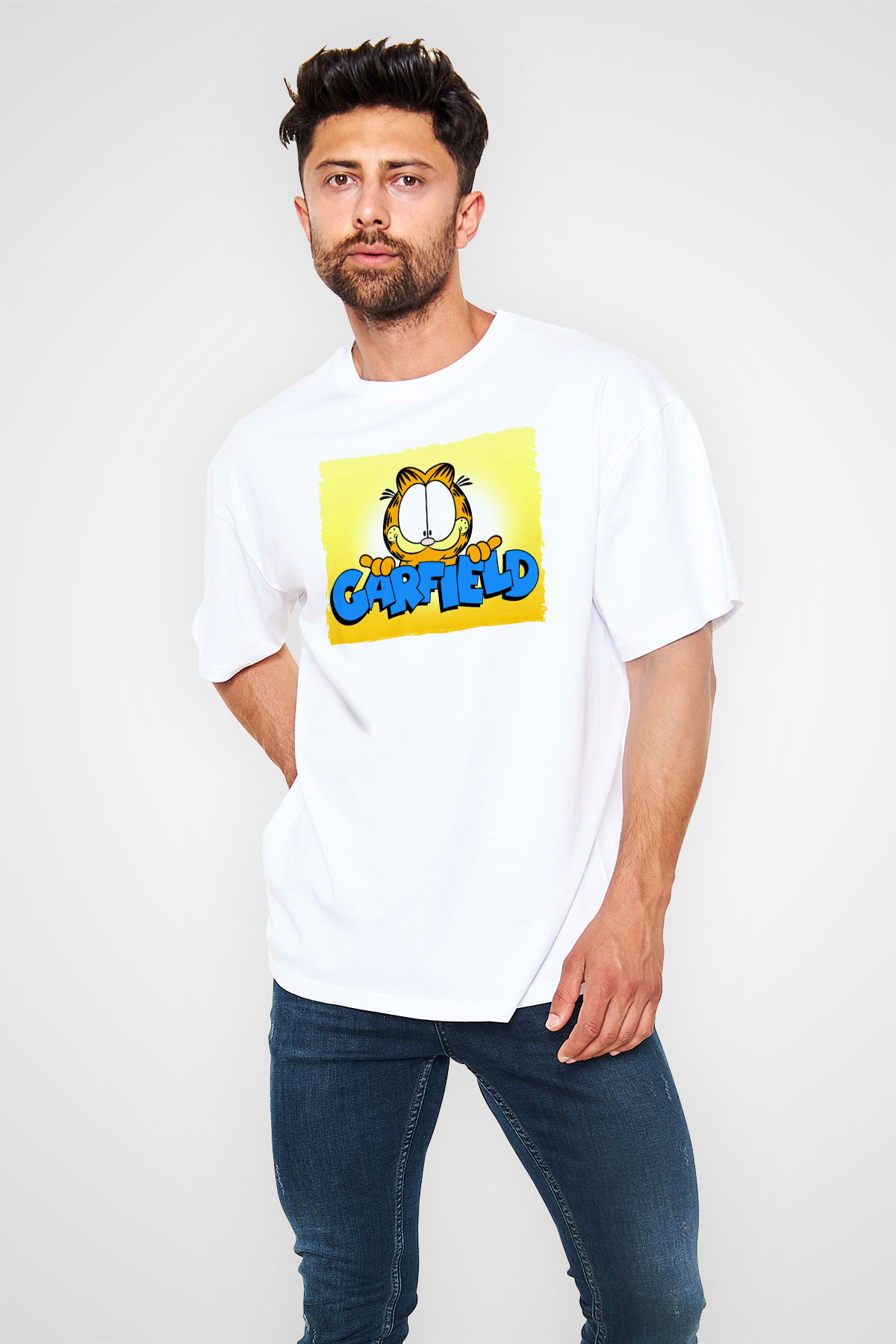 Garfield Beyaz Oversize Tişört
