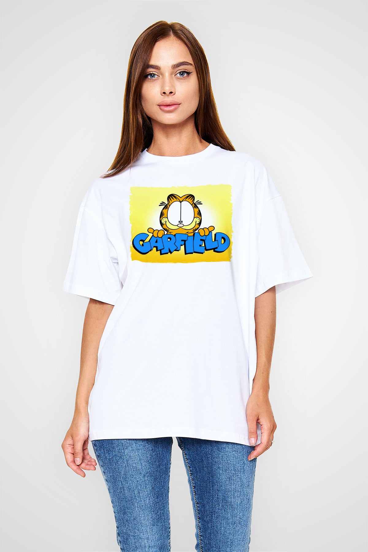 Garfield Beyaz Oversize Tişört