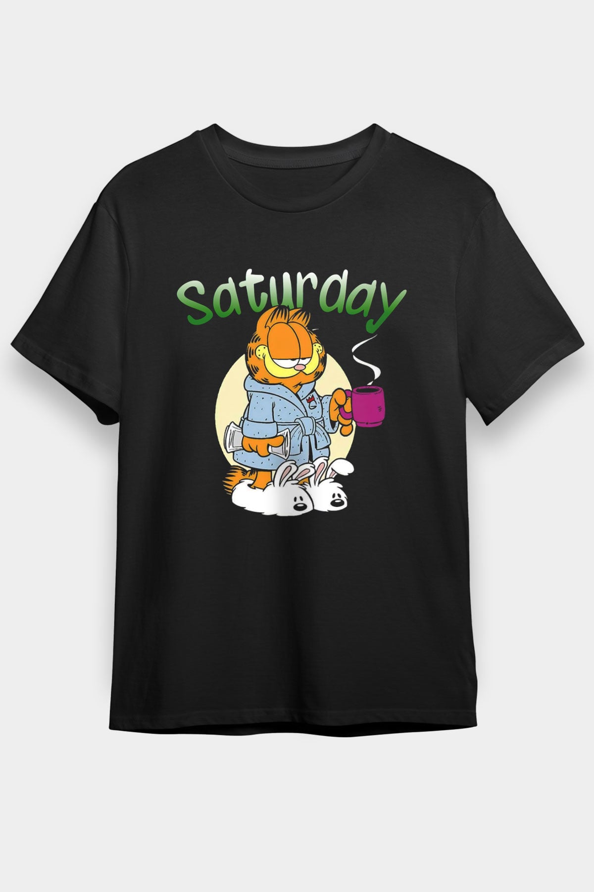 Garfield Siyah Unisex Tişört