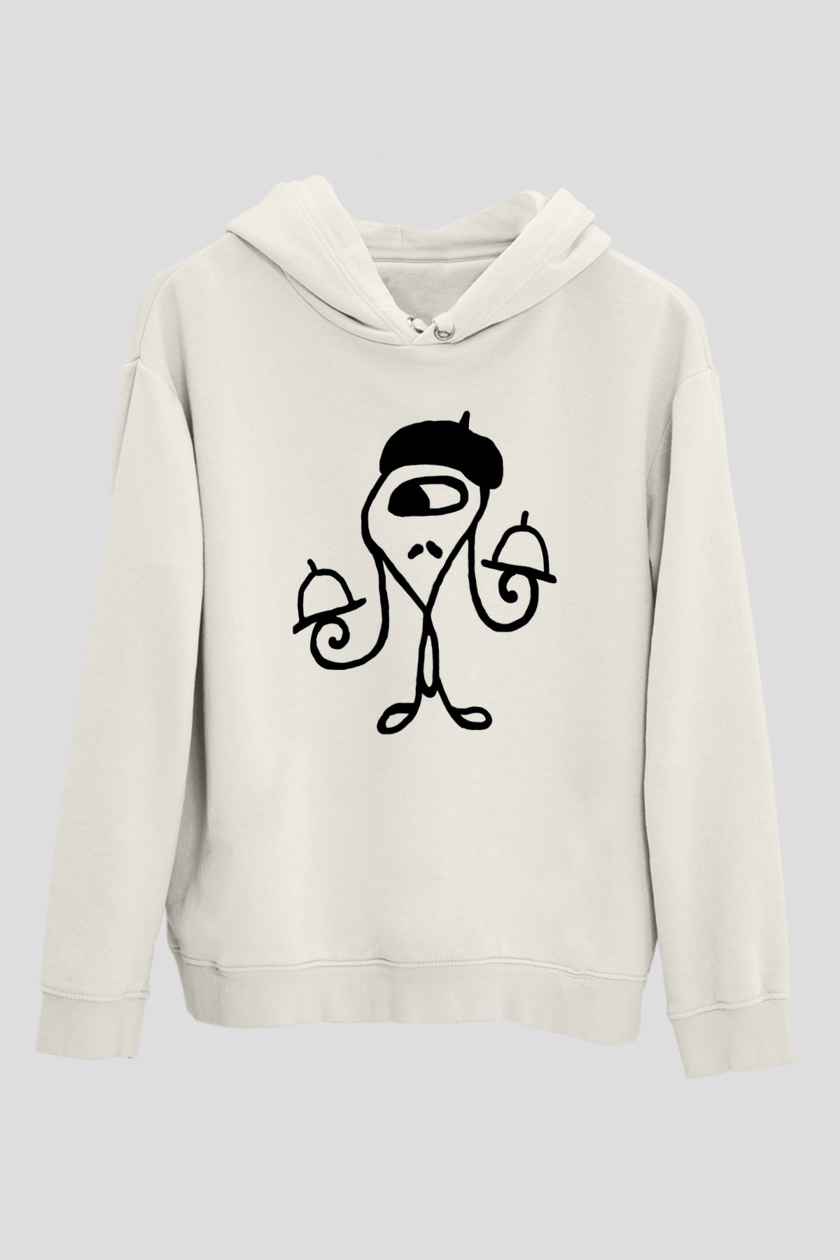 Garson Beyaz Unisex Kapüşonlu Sweatshirt