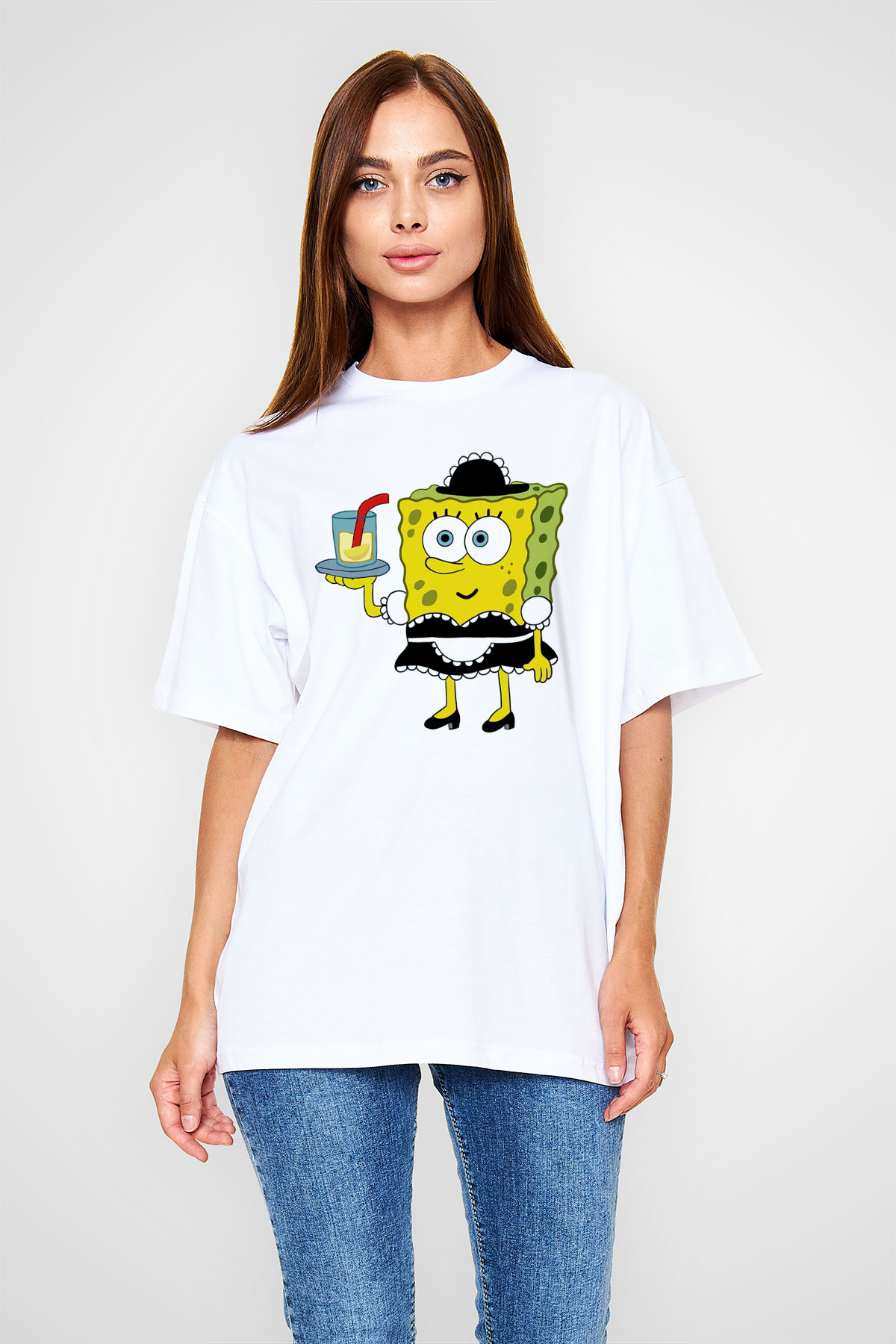 Garson Beyaz Oversize Tişört Oversize T-shirt - TişörtFabrikası
