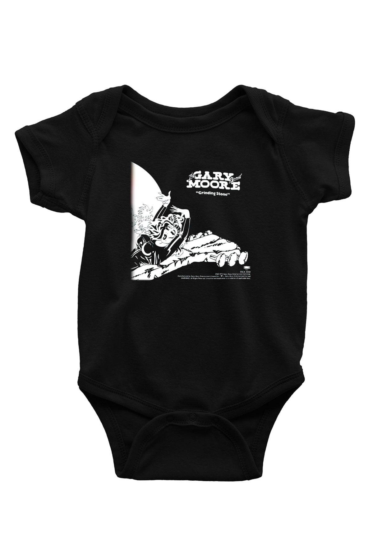 Gary Moore Baskılı Siyah Bebek Body - Zıbın
