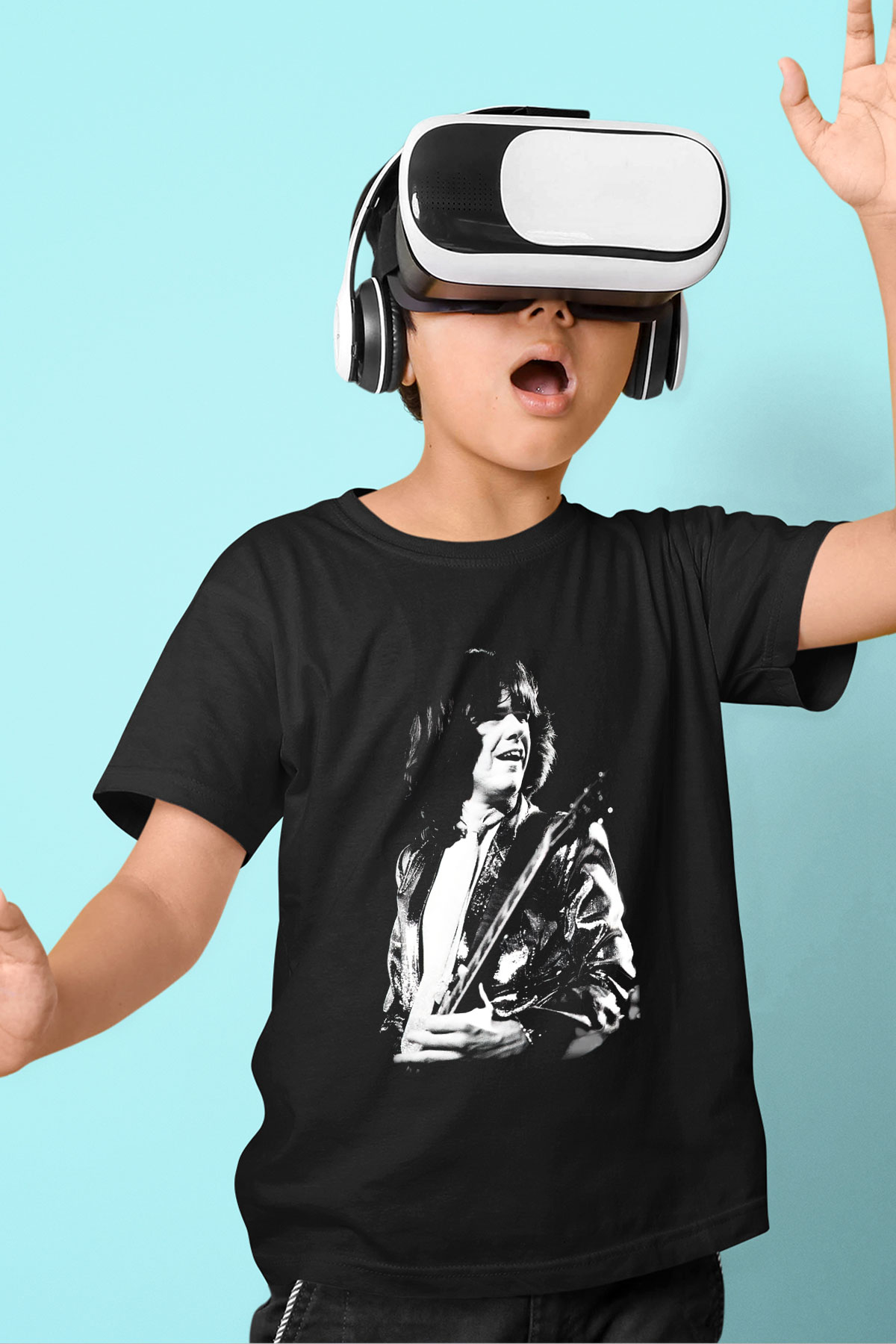 Gary Moore Baskılı Siyah Unisex Çocuk Tişört