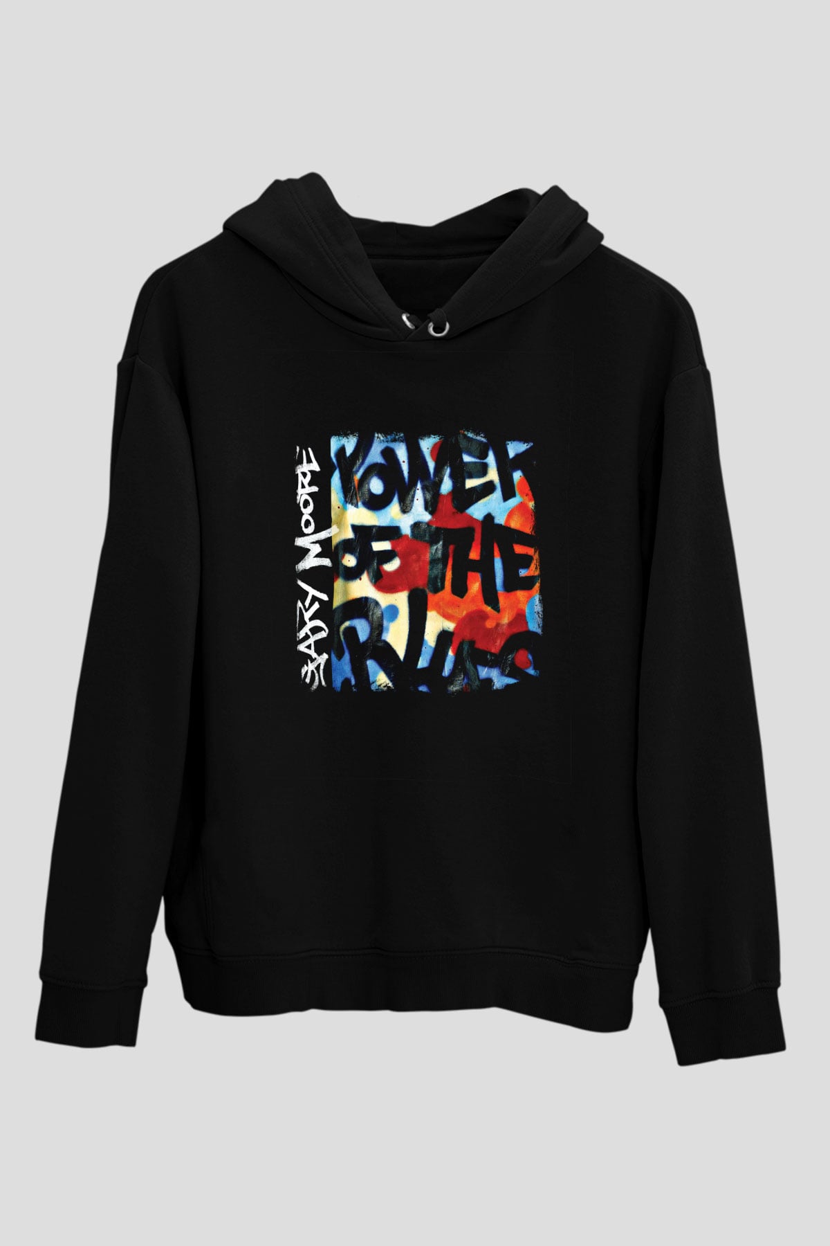 Gary Moore Baskılı Unisex Siyah Hoodie
