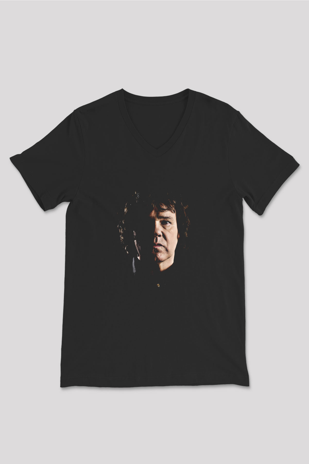 Gary Moore Baskılı Unisex Siyah V Yaka Tişört
