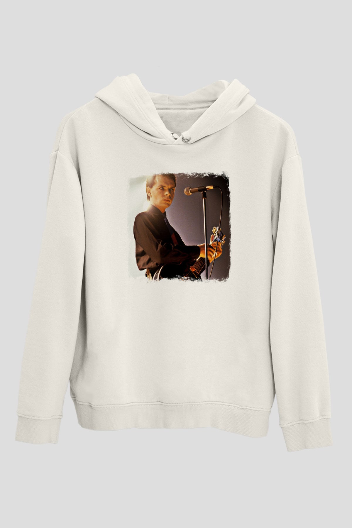 Gary Numan Baskılı Unisex Beyaz Hoodie