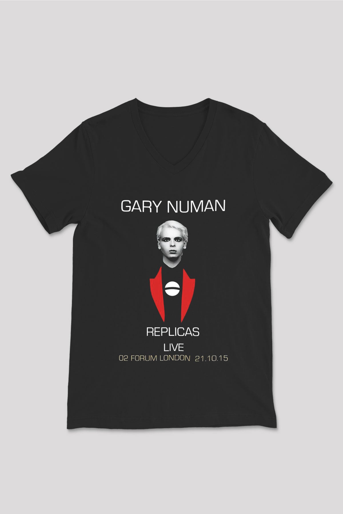 Gary Numan Siyah Unisex V Yaka Tişört T-Shirt