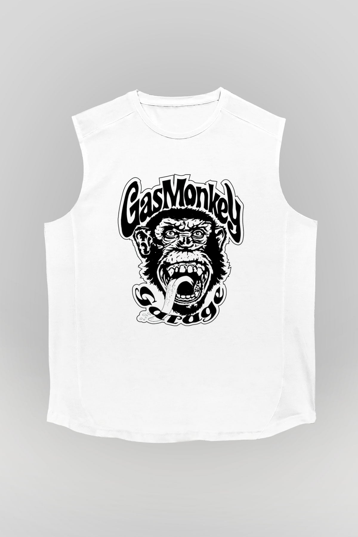 Gas Monkey Garage Beyaz Unisex Kolsuz Tişört