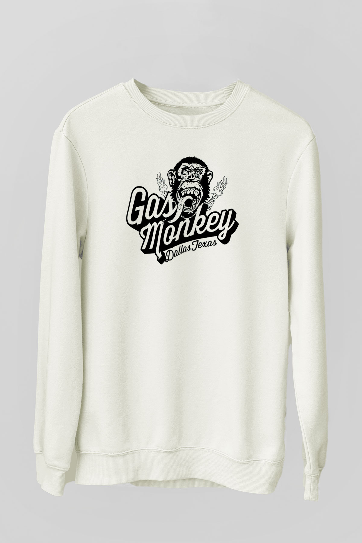 Gas Monkey Garage Beyaz Unisex Sweatshirt