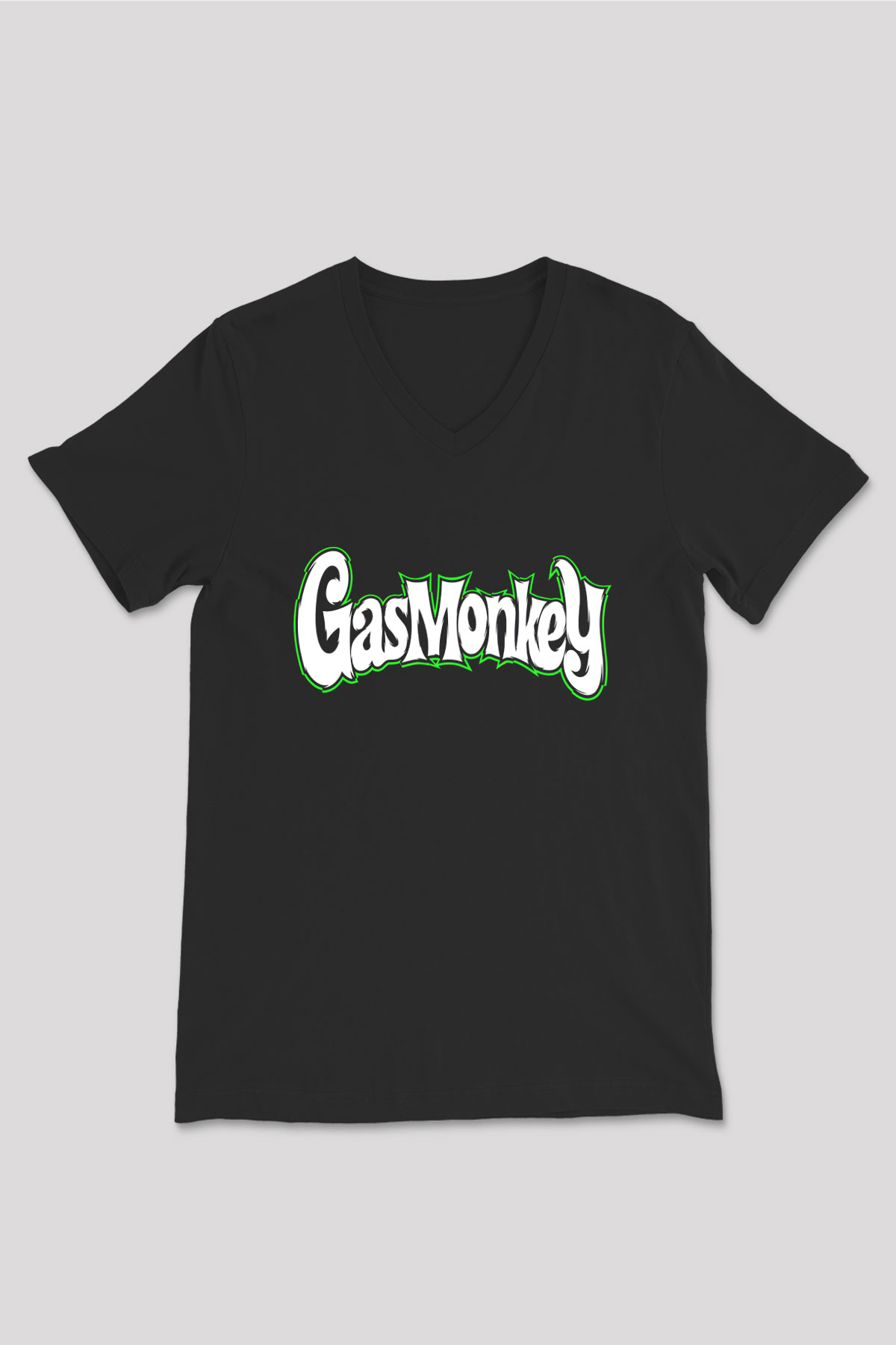 Gas Monkey Garage Siyah Unisex V Yaka Tişört T-Shirt