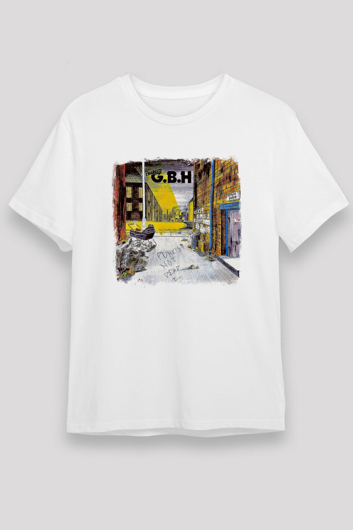 GBH Baskılı Unisex Beyaz Tişört