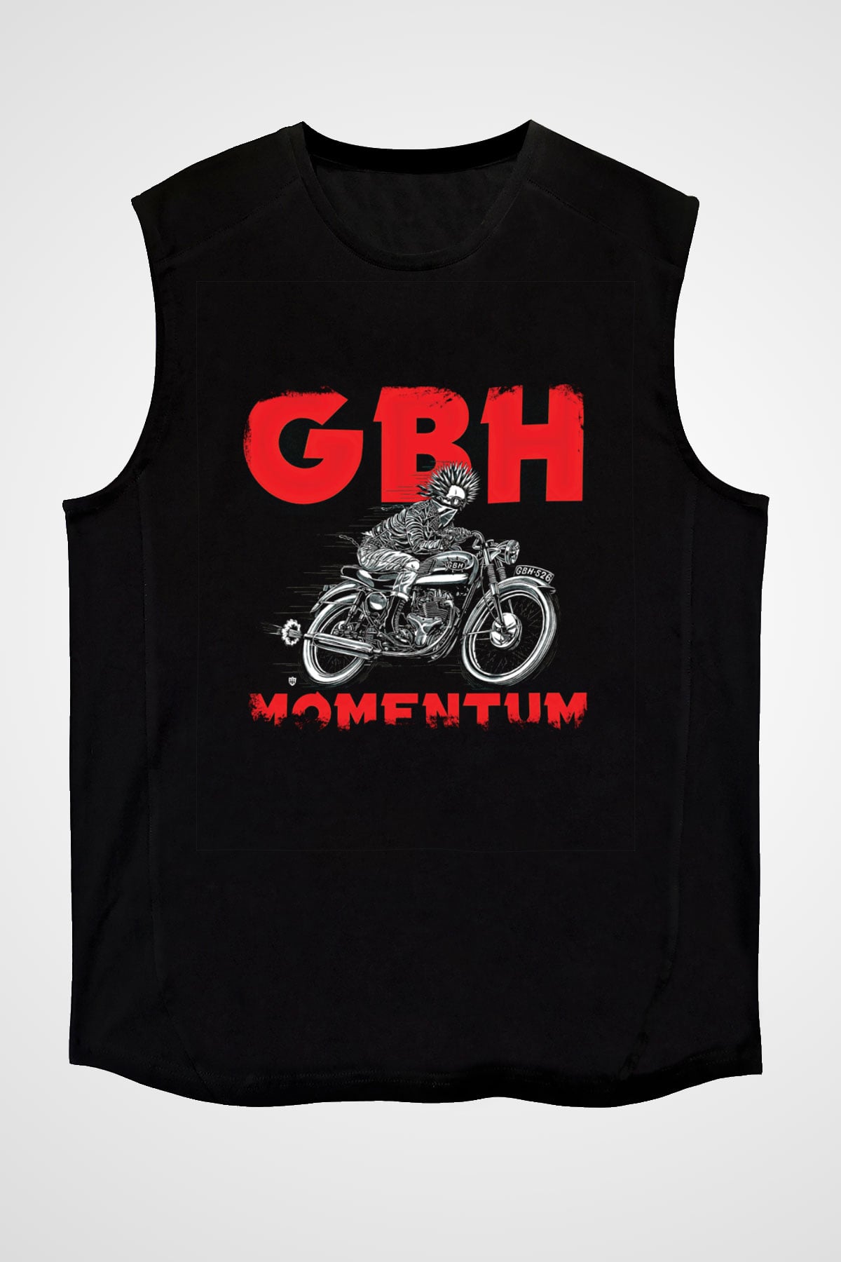 GBH Baskılı Unisex Siyah Kolsuz Tişört
