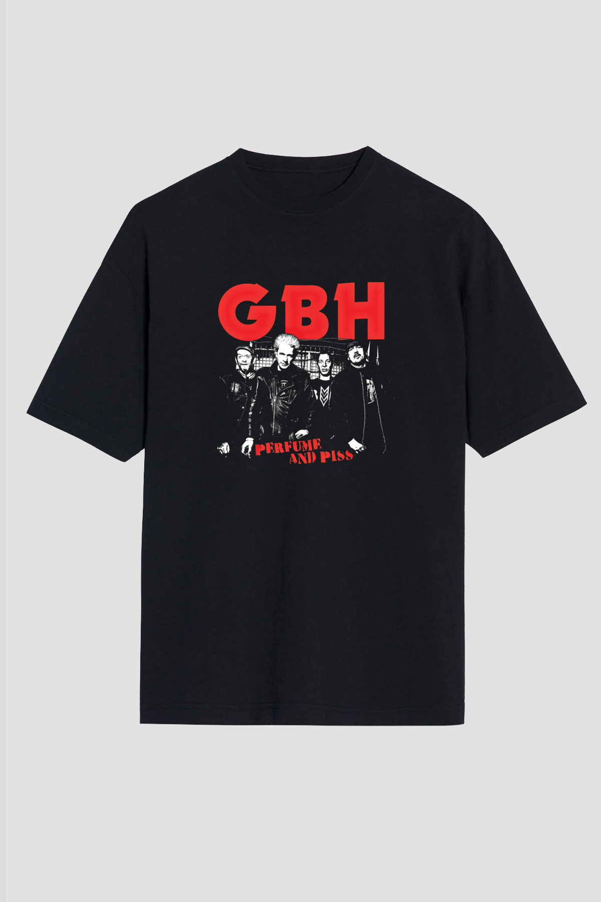 GBH Baskılı Unisex Siyah Oversize Tişört
