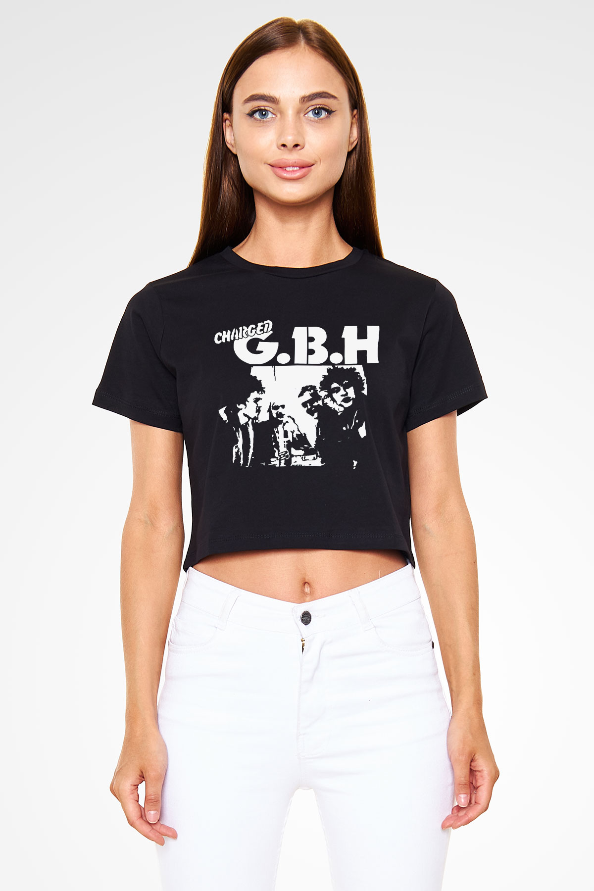 GBH Siyah Crop Top Tişört