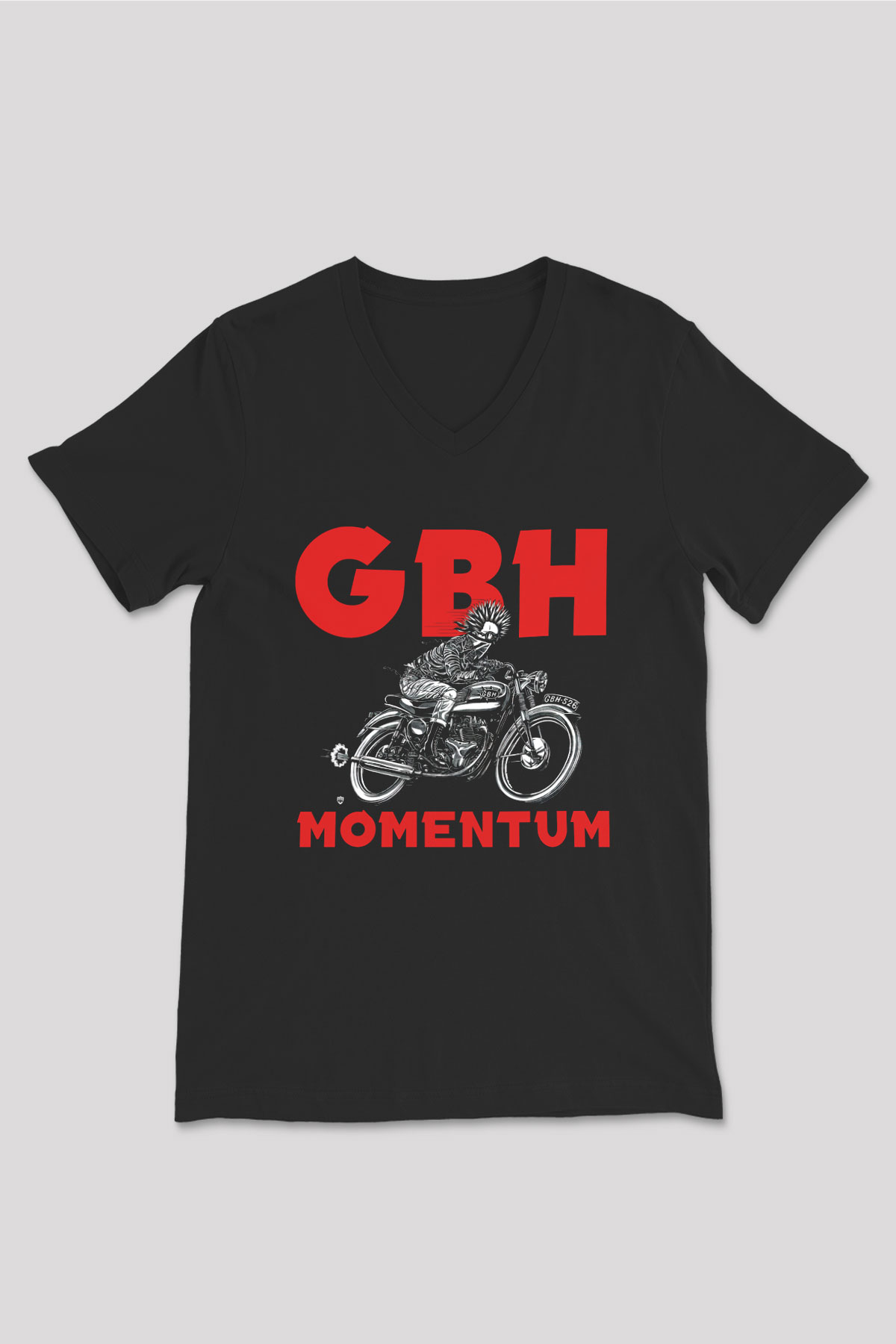 GBH Siyah Unisex V Yaka Tişört T-Shirt