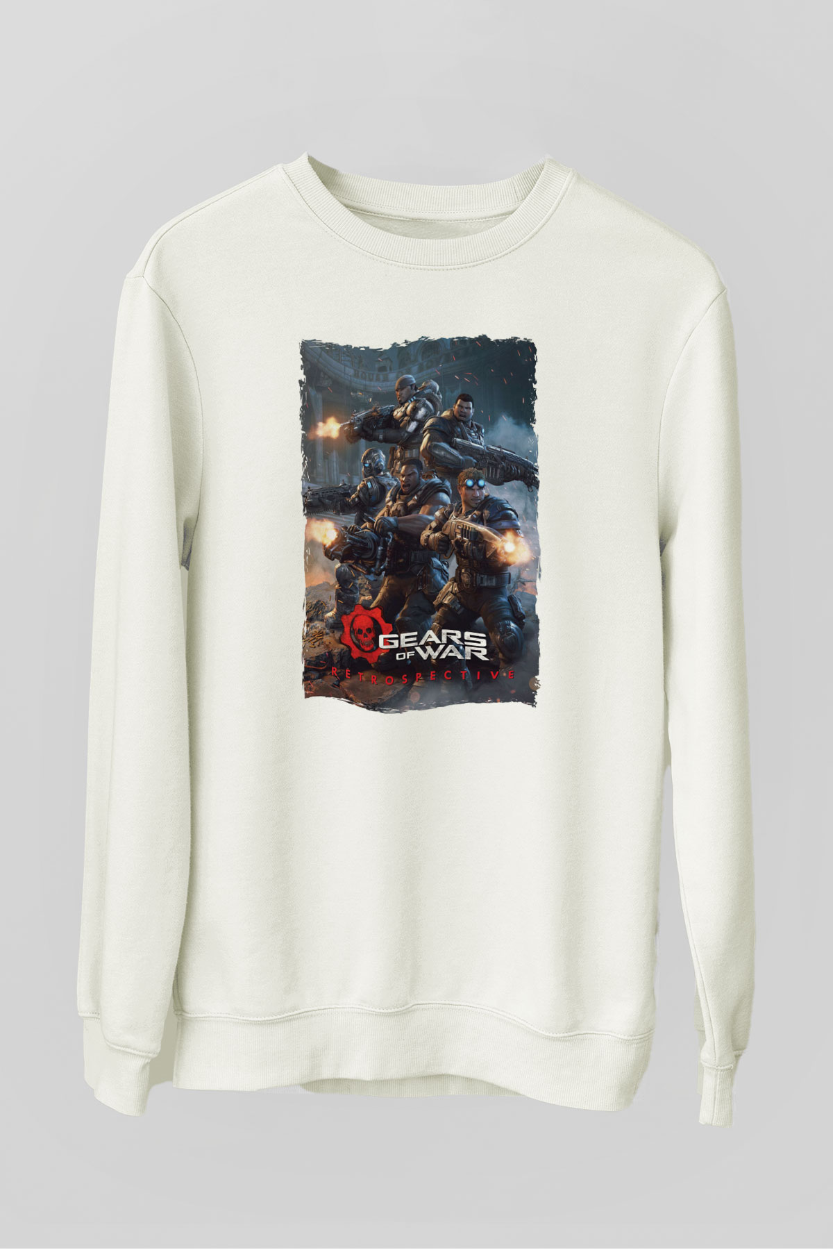 Gears of War Beyaz Unisex Sweatshirt